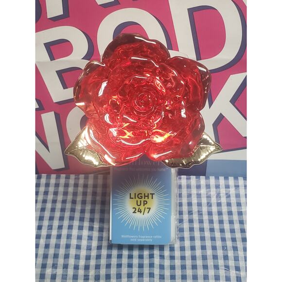 BBW Red Rose Floral Nightlight Wallflowers Fragrance Plug In Home Scent Decor - Picture 1 of 1
